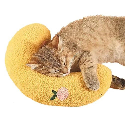 Pet Sleeping Pillow Ultra Soft Fluffy Dog Cat U-shaped Pillow Calming Toy Pet Supplies - MAXIME