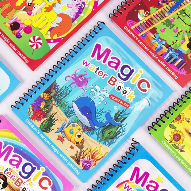 Maxime 1 Book+1 Pen Reusable Coloring Book Magic Water Painting Book Sensory Early Education Puzzle Drawing Toys - MAXIME