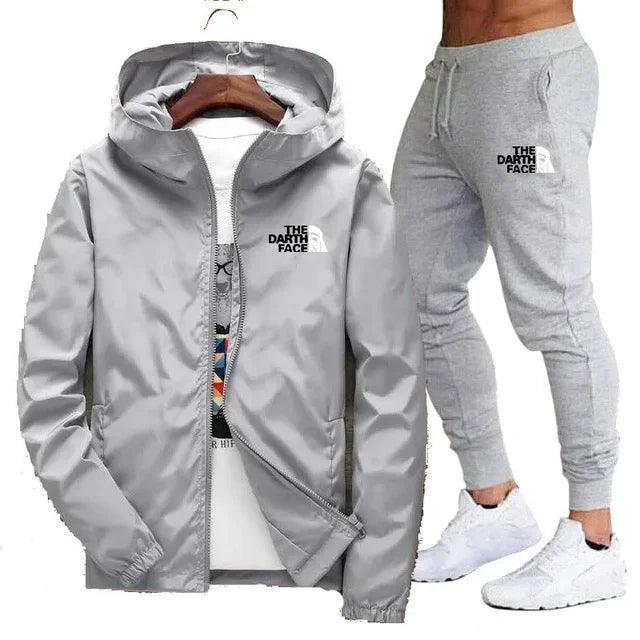 Men's fashion casual fitness jacket sportswear suit two-piece - MAXIME