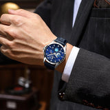 POEDAGAR Luxury Man Wristwatch Business Starry Sky Quartz Men - MAXIME