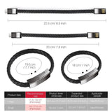 Maxime 3D 6A Leather Bracelet Micro USB Type C Portable Keychain USB Data cable Super Fast Charging Mobile Phone Charger Cable - MAXIME