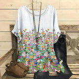 Women T-Shirt O-Neck Casual Short Sleeve Flowers - MAXIME