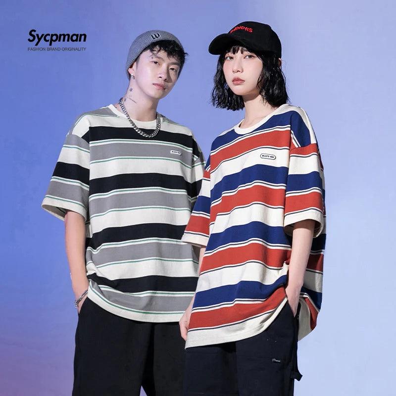 Striped T-shirts Couples For Men And Women - MAXIME