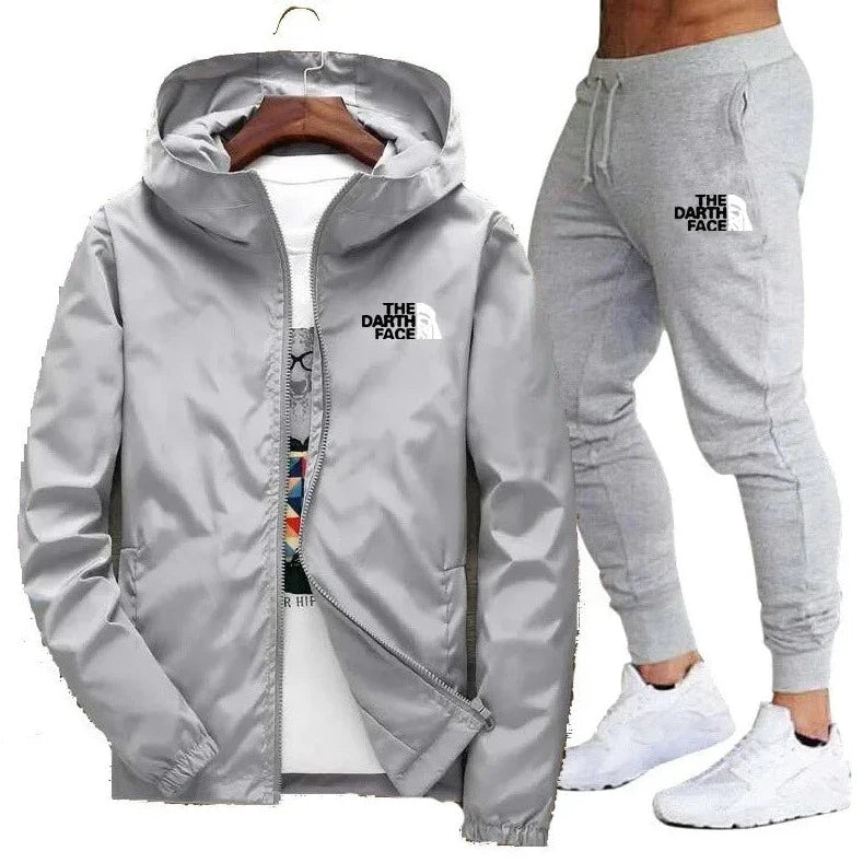 Men's fashion casual fitness jacket sportswear suit two-piece - MAXIME