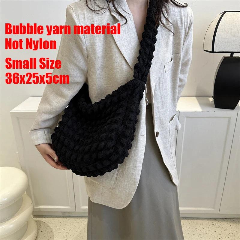 Women Pleated Bubbles Cloud Shoulder Bags Large - MAXIME