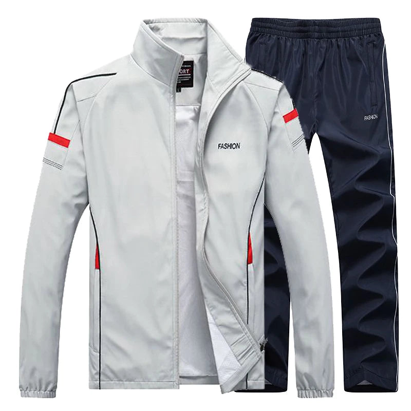 Men's Sportswear 2 Pieces Sets Brand Tracksuit with zipper pockets - MAXIME