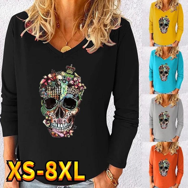 Women's Tops Casual Home V Neck Long Sleeve Basic T Shirt Tee XS-8XL - MAXIME