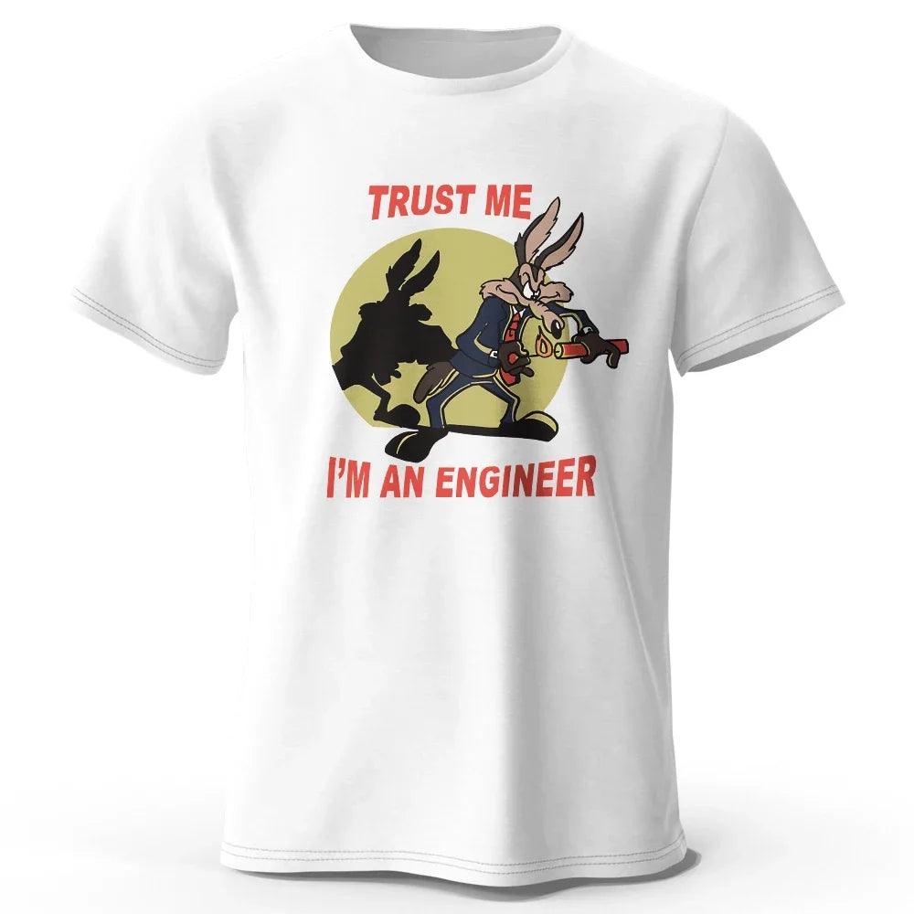 Trust Me I Am an Engineer Printed 100% Cotton Y2k Classic Funny T-Shirt For Men Women Sportswear Tops Tees - MAXIME