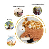 Maxime Dog Chew Toys Squeaker Squeaky Pet Dog Plush Toys Stuffingless Fox Fur Toys For Small Medium Large Dog Pets Supplies 1PC - MAXIME