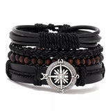 4Pcs/ Set Braided Wrap Leather Bracelets for Men - MAXIME