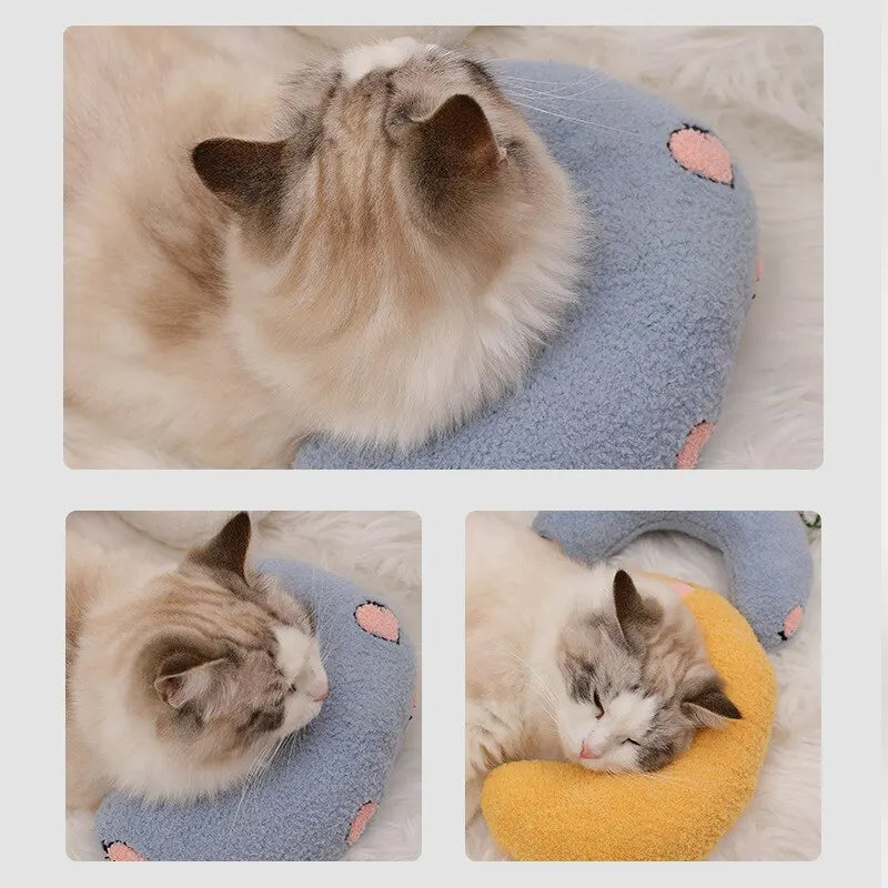 Maxime Pet Half-Moon Pillow Cat Stepping On Milk Pillow U-Shaped Pillow Deep Sleep Super Soft Fluffy Pet Calming Toy - MAXIME