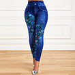 Women High Waist Stretchy Legging Denim Look Skinny Jeggings - MAXIME