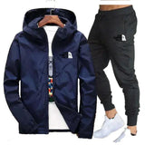 Men's fashion casual fitness jacket sportswear suit two-piece - MAXIME