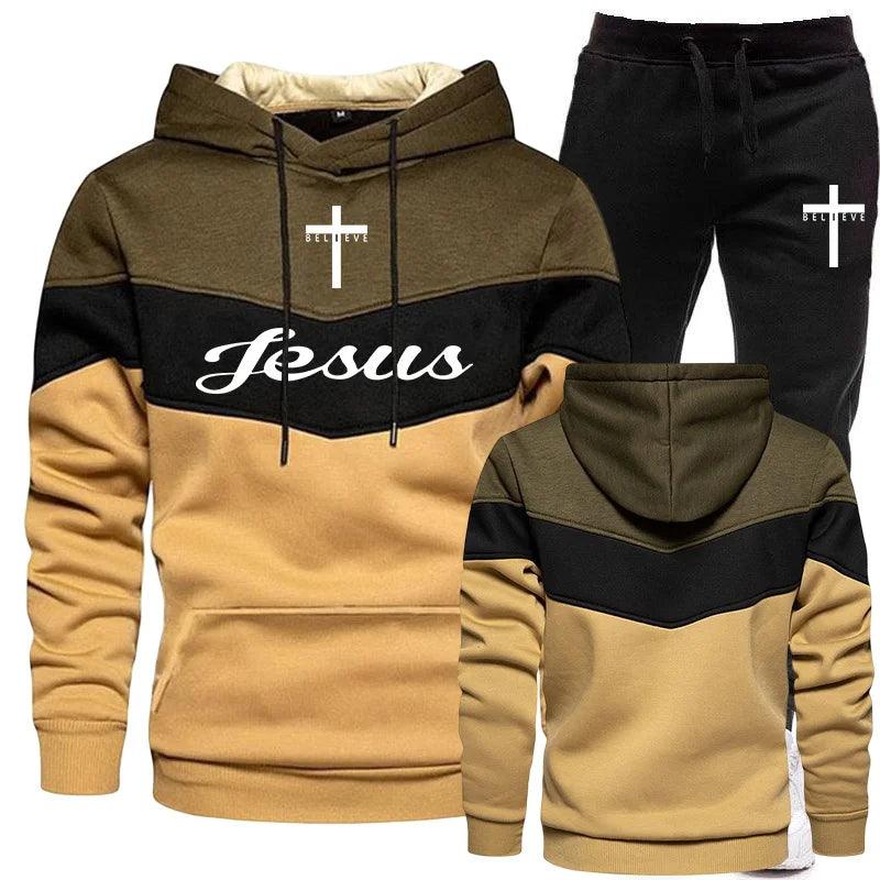 Men's Tracksuits Two Piece Set Casual Warm Sweater Pullover Jogging - MAXIME