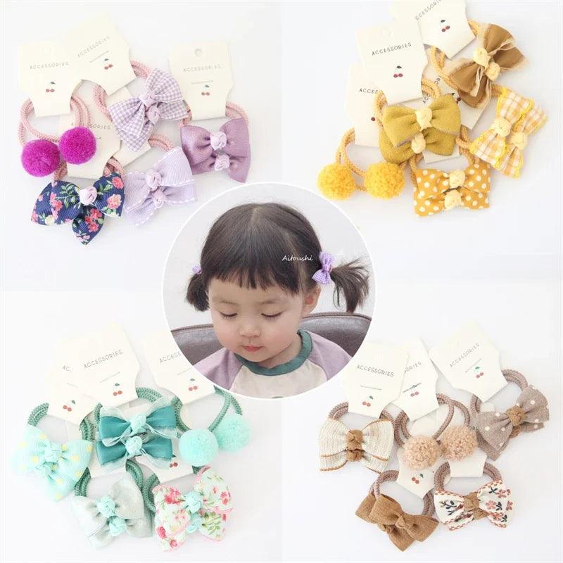 10Pcs/Set Floral Bow Baby Hair Elastic - MAXIME