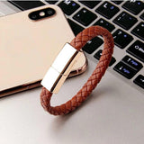 Maxime 3D 6A Leather Bracelet Micro USB Type C Portable Keychain USB Data cable Super Fast Charging Mobile Phone Charger Cable - MAXIME