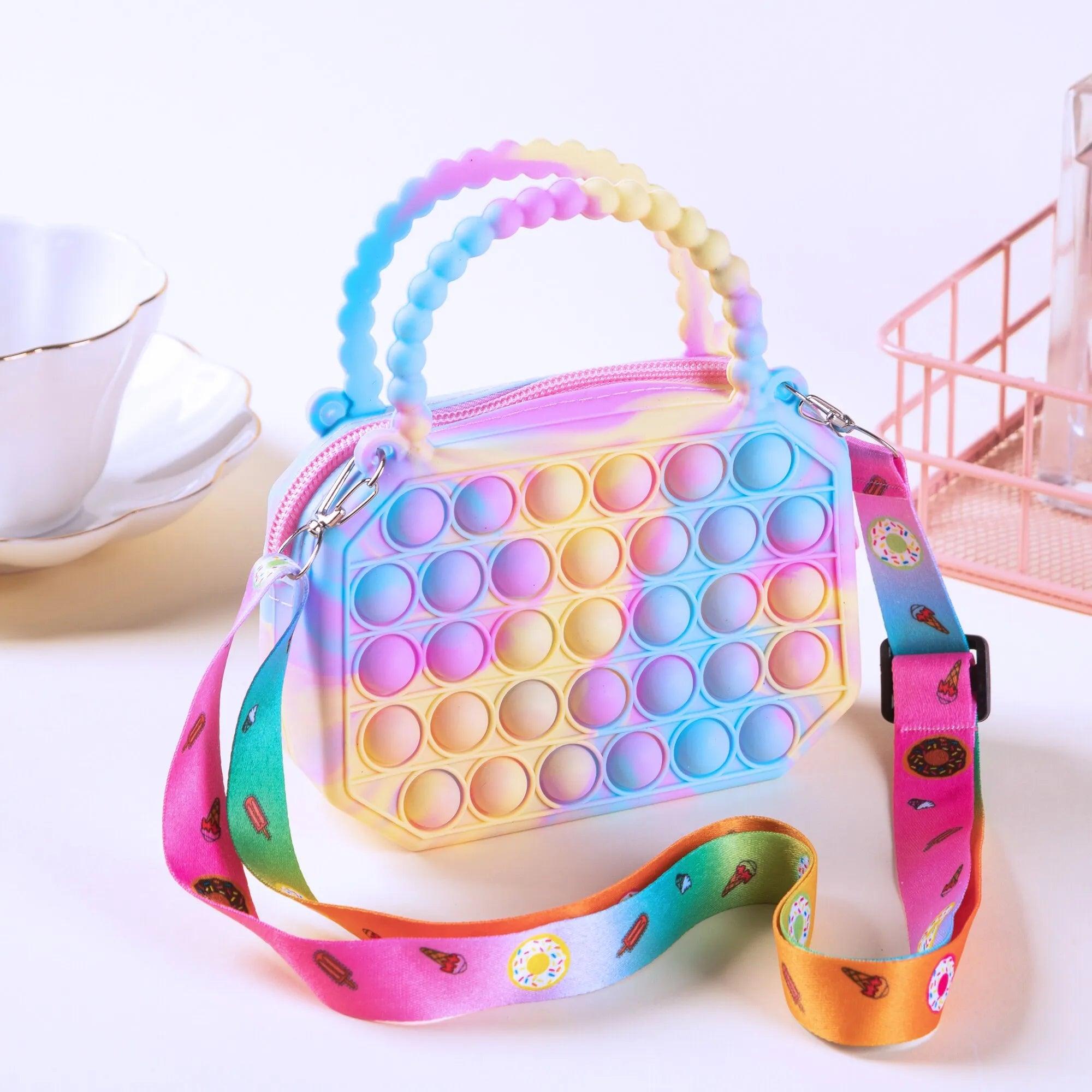 Maxime Pop Purse Silicone Sensory Push Pop Bubble Bag Crossbody Bag Antistress Toys Reliver Autism Handbag Coin Pouch for Kids - MAXIME