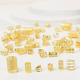 90pcs Hollow Braids Hair Rings Golden - MAXIME