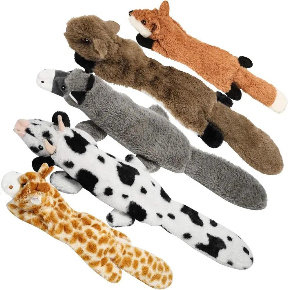 Maxime Dog Chew Toys Squeaker Squeaky Pet Dog Plush Toys Stuffingless Fox Fur Toys For Small Medium Large Dog Pets Supplies 1PC - MAXIME