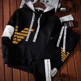 Men's New Warm Sportswear Fashion Printed Hooded Sweatshirt Set - MAXIME