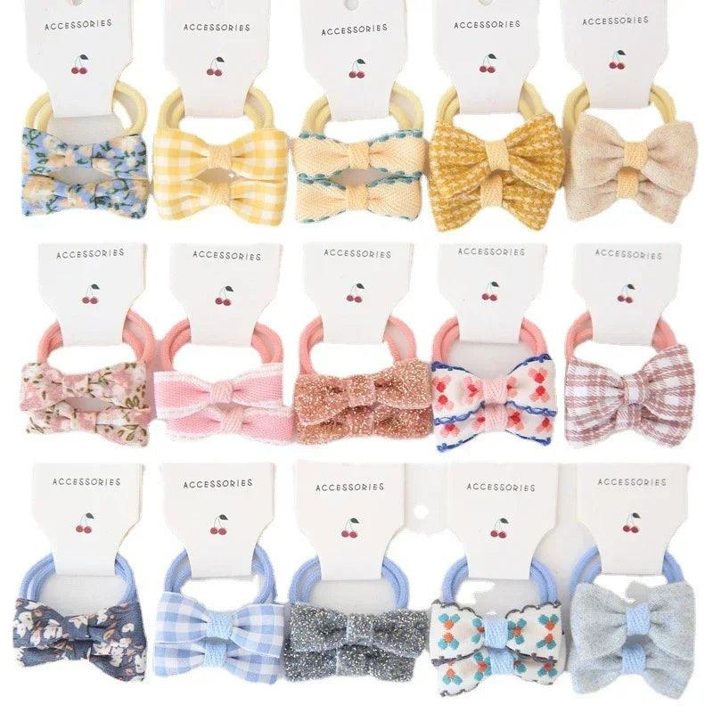 10Pcs/Set Floral Bow Baby Hair Elastic - MAXIME