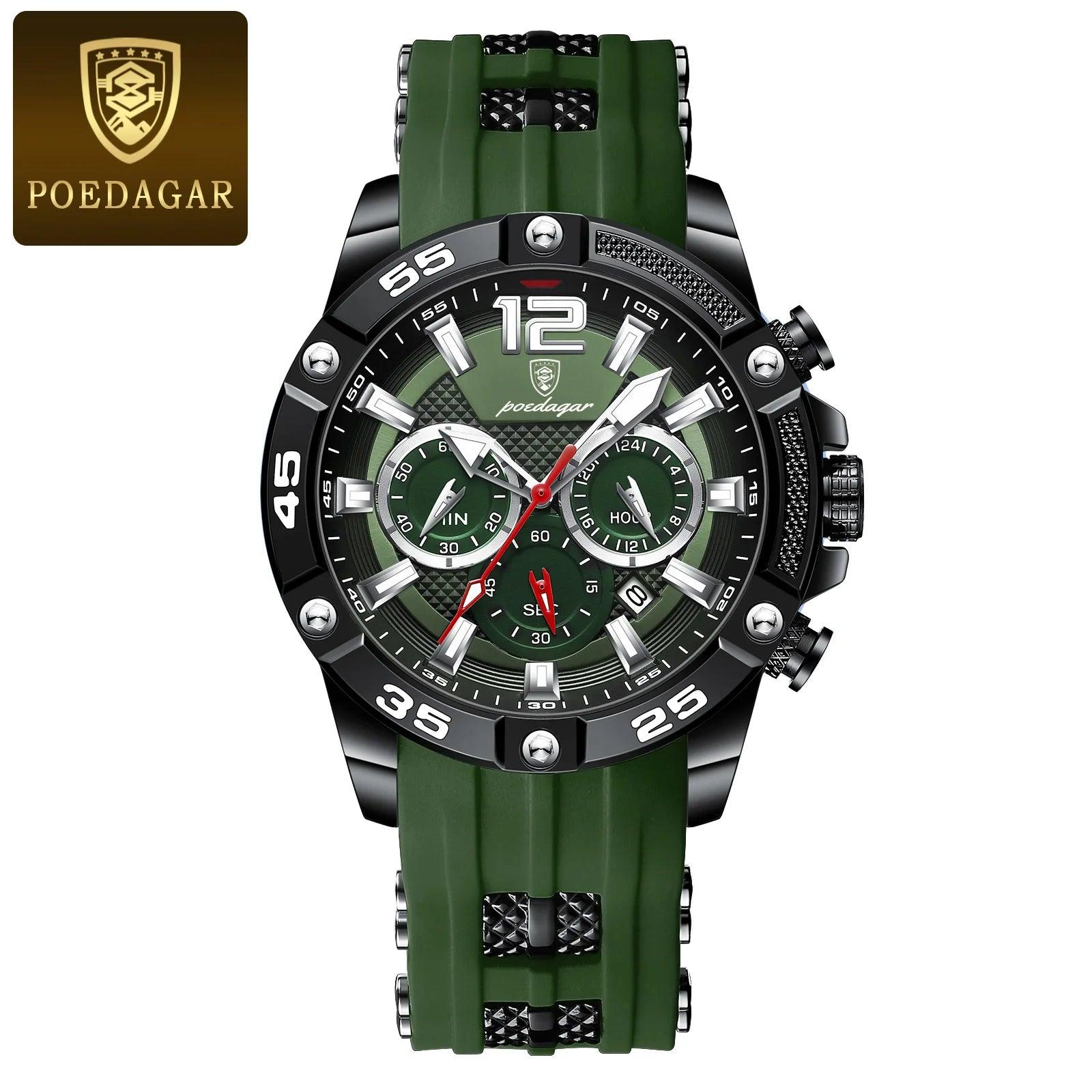 POEDAGAR Casual Men Watch Luxury Waterproof Luminous - MAXIME