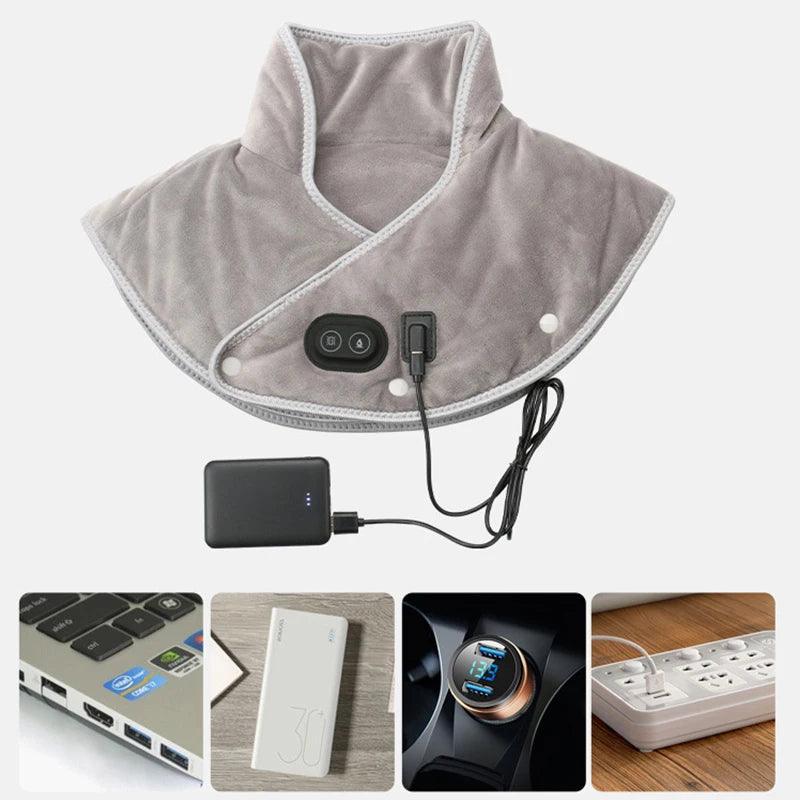 Electric Shoulder Protection Massager Neck Heating Massage USB Cervical Vibration Relieve Pain Relief - MAXIME