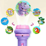 Maxime 10 Cards Cartoon Projection Flashlight 80 Patterns Creative Children Flashlight Toy Projector Baby Toys Bedtime Story Book Toy - MAXIME