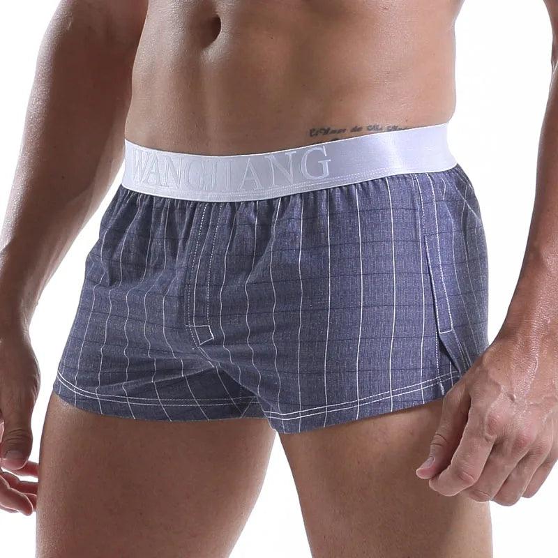 Mens Underwear Boxers Plaid Loose - MAXIME