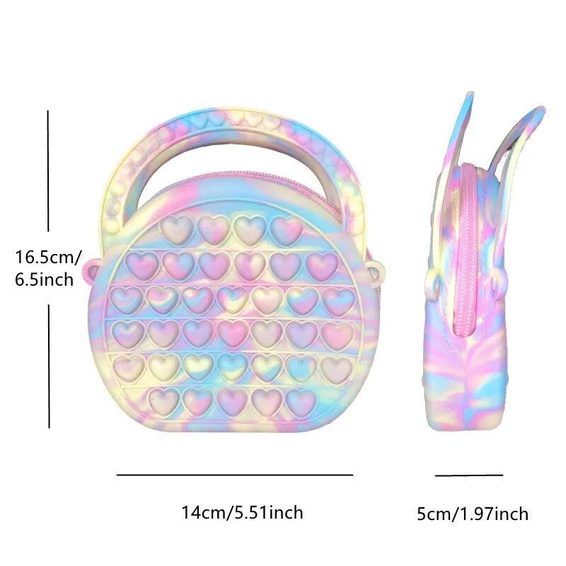 Maxime Pop Purse Silicone Sensory Push Pop Bubble Bag Crossbody Bag Antistress Toys Reliver Autism Handbag Coin Pouch for Kids - MAXIME