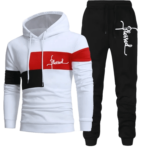 Men Tracksuits Autumn Winter Hooded Sweater and Sweatpants Two Piece Set - MAXIME