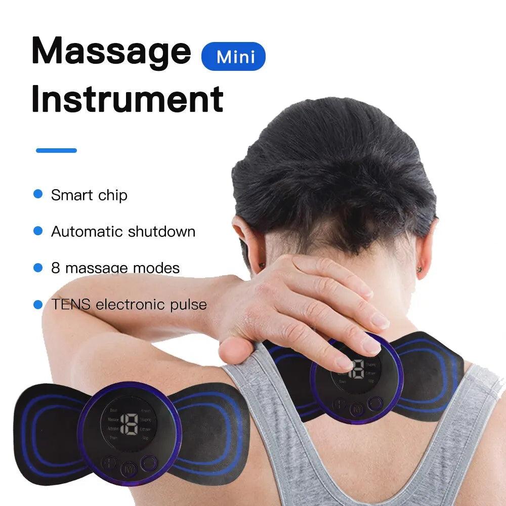 Maxime Mini Neck Rechargeable Massager Electric Neck Massage EMS Cervical Vertebra Massage Patch 8 Modes for Muscle Pain Relieve Relax - MAXIME