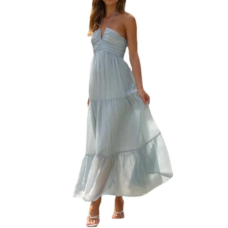 Women's Summer V Neck Sleeveless Long Beach Dresses - MAXIME