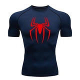 Men's Spider Print Compression Shirt, - MAXIME