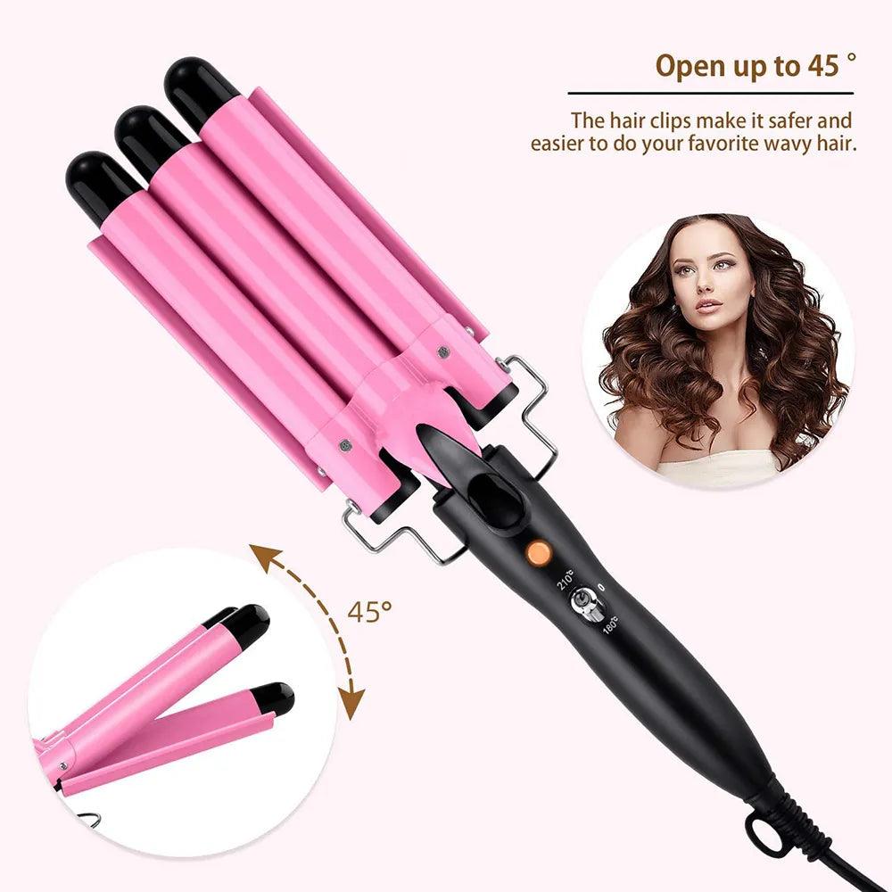 Maxime 20/32mm Hair Curler Triple Barrels Ceramic Hair Curling Iron Professional Hair Waver Tongs Styler Tools for All Hair Types - MAXIME