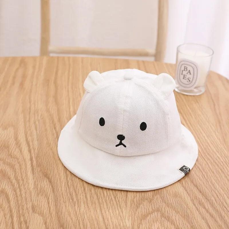 Maxime Cute Bear Baby Bucket Hat With Ears Boy Girl Cotton Kids Sun Hat Outdoor Summer Child Panama Cap - MAXIME