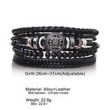 4Pcs/ Set Braided Wrap Leather Bracelets for Men - MAXIME