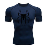 Men's Spider Print Compression Shirt, - MAXIME