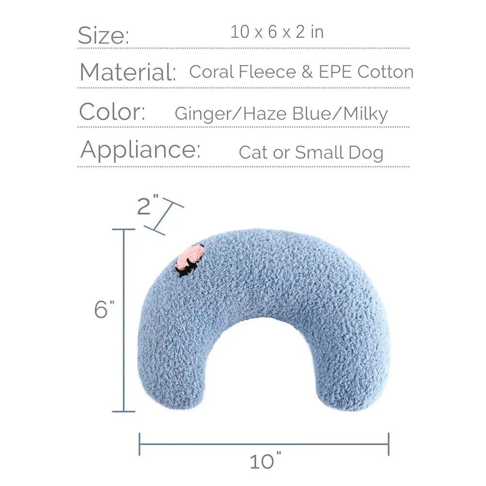 Pet Sleeping Pillow Ultra Soft Fluffy Dog Cat U-shaped Pillow Calming Toy Pet Supplies - MAXIME