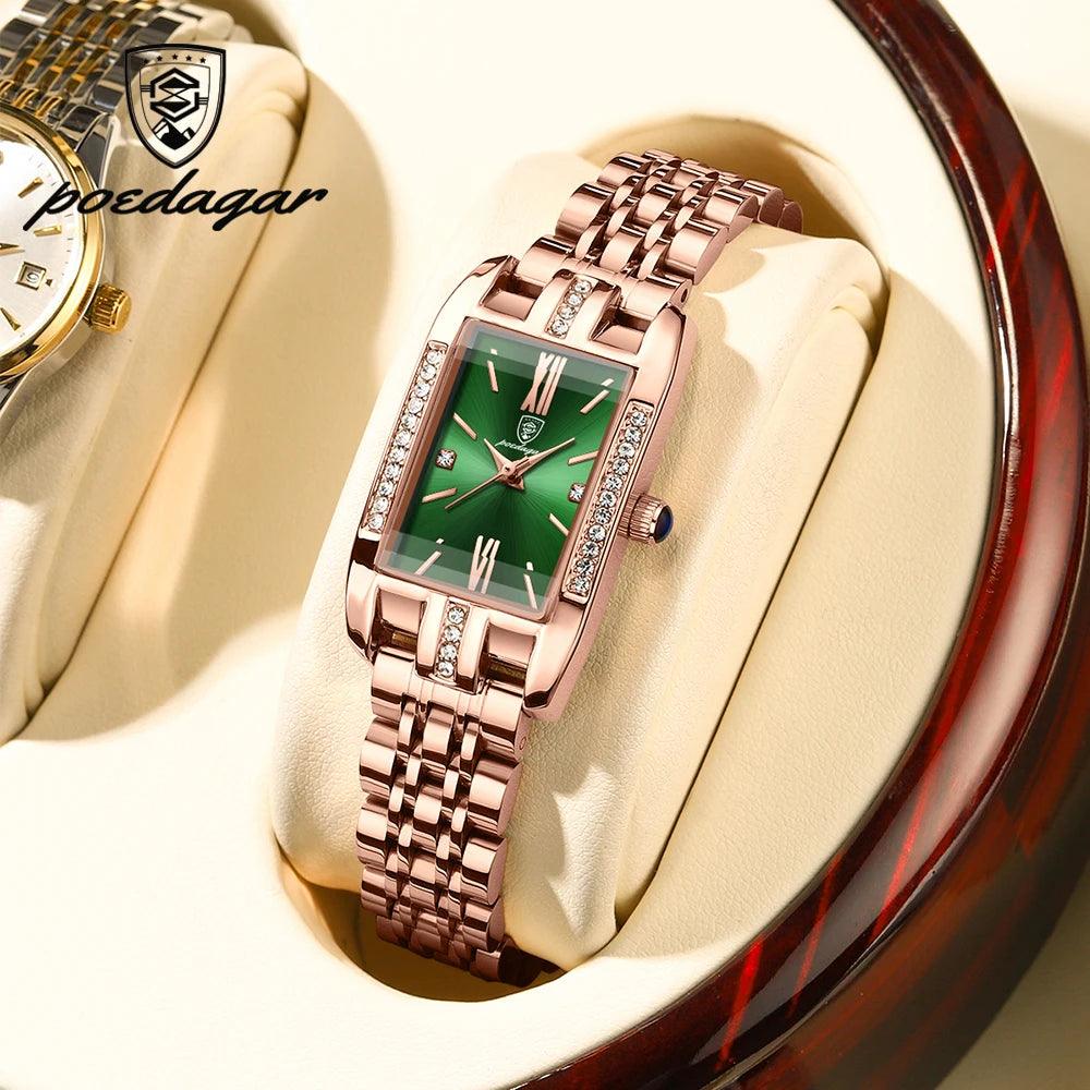 POEDAGAR High Quality Diamond Watch Top Brand Luxury Fashion Business Ladies - MAXIME