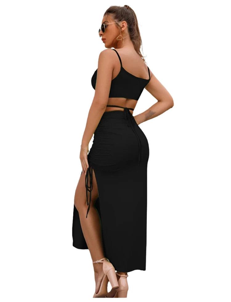 Spaghetti Strap Bodycon Midi Dress - MAXIME