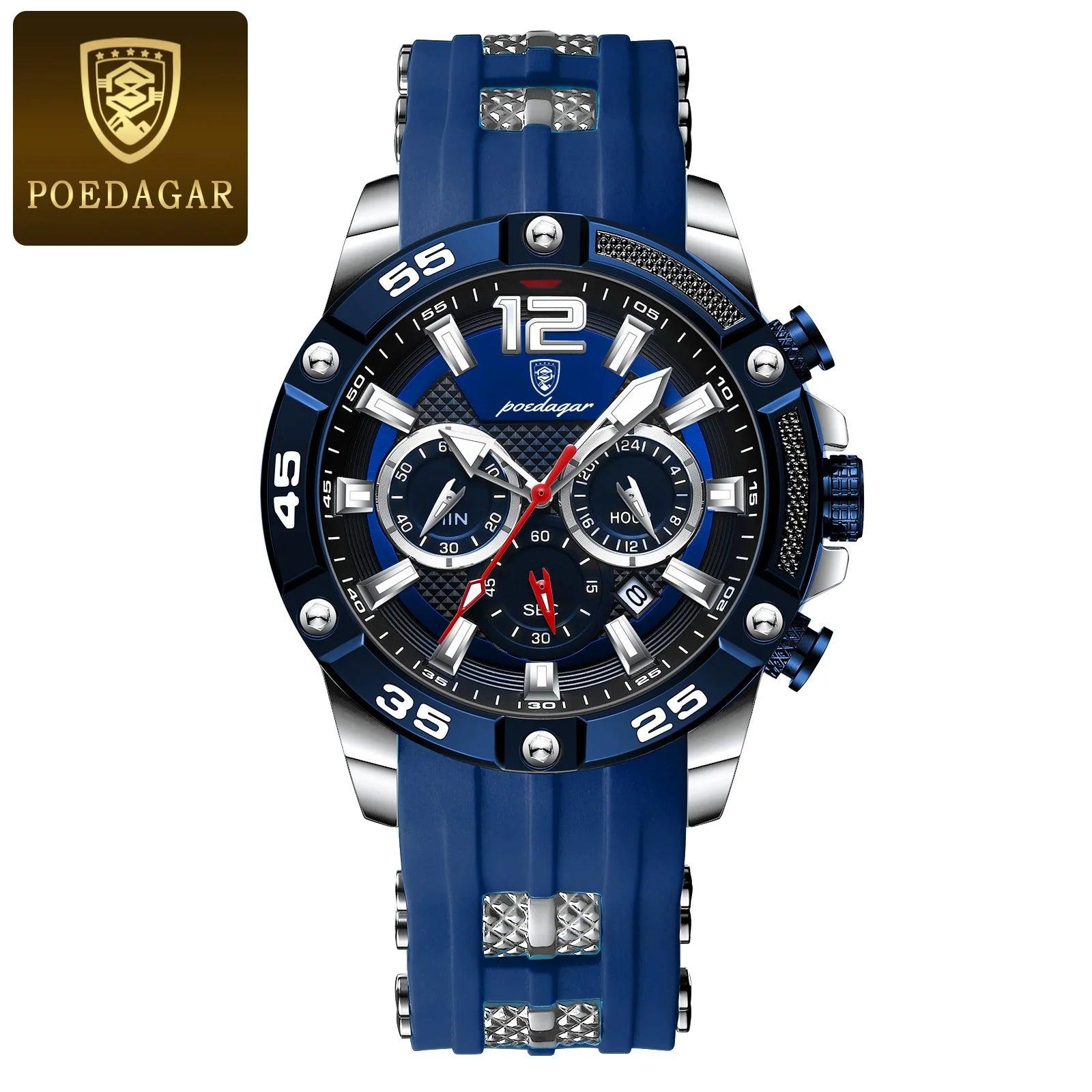 POEDAGAR Casual Men Watch Luxury Waterproof Luminous - MAXIME