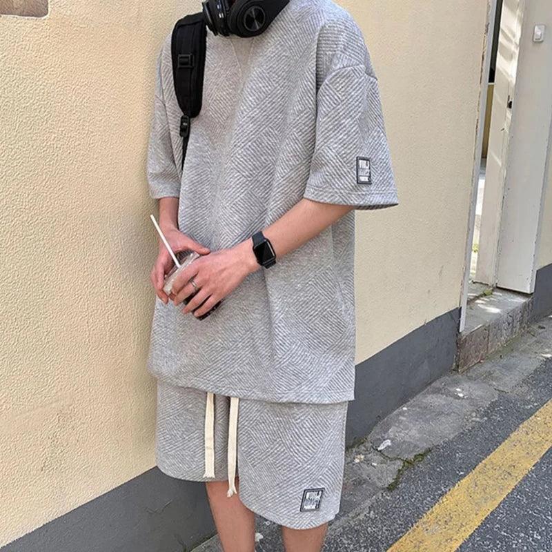 Men's Casual T-Shirt Fashion Sleeve Two Piece Set for Unisex - MAXIME