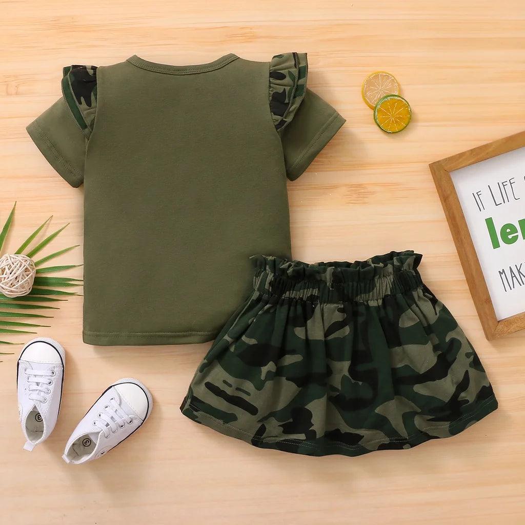 T-shirt+Camouflage Skirt 2Pcs Summer Style - MAXIME