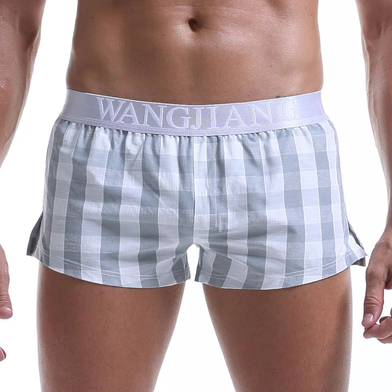 Mens Underwear Boxers Plaid Loose - MAXIME