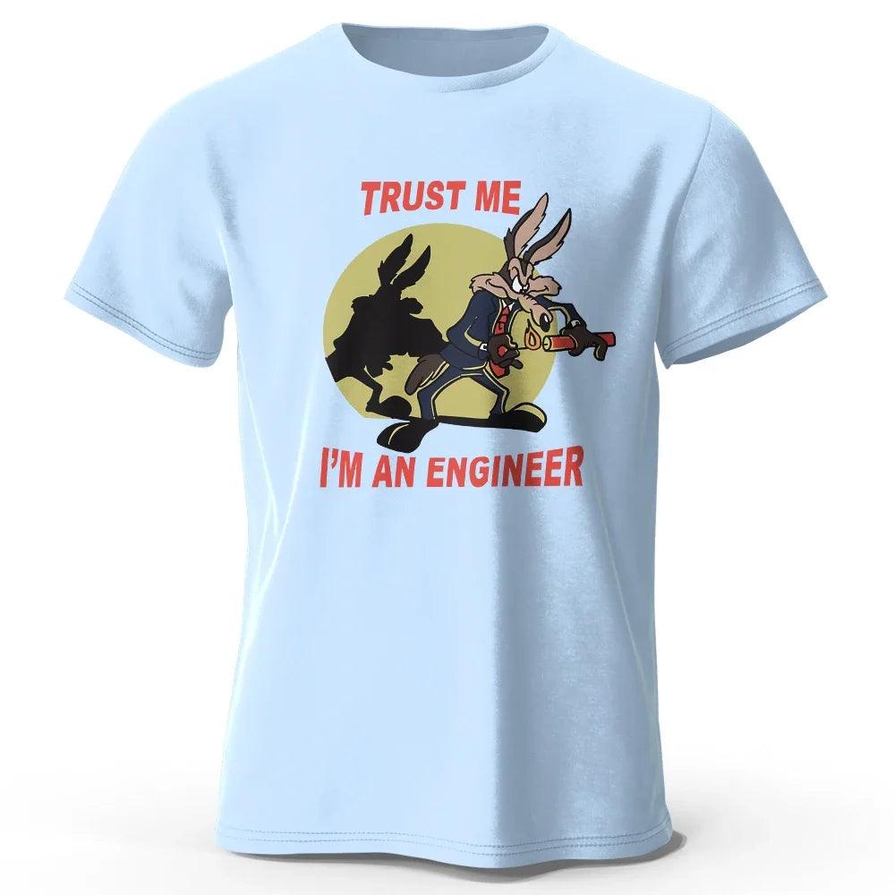 Trust Me I Am an Engineer Printed 100% Cotton Y2k Classic Funny T-Shirt For Men Women Sportswear Tops Tees - MAXIME