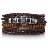 4Pcs/ Set Braided Wrap Leather Bracelets for Men - MAXIME