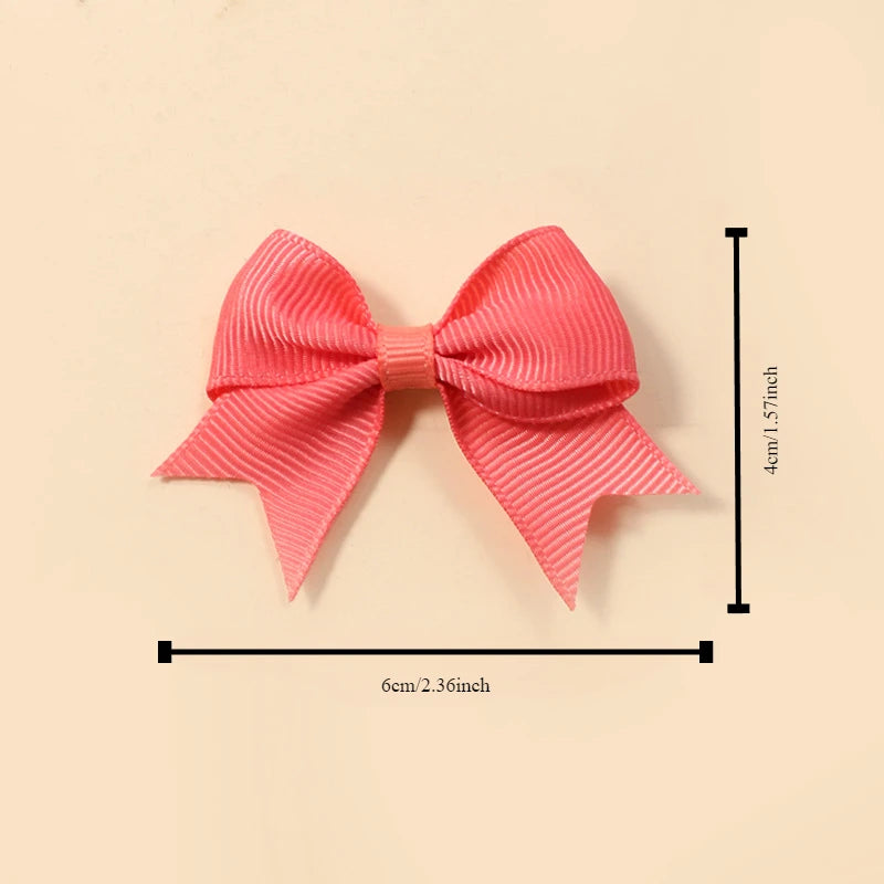 10Pcs/Set New Cute Solid Ribbon Bowknot Hair Clips for Baby Girls Handmade Bows Hairpin Barrettes Headwear Baby Hair Accessories - MAXIME