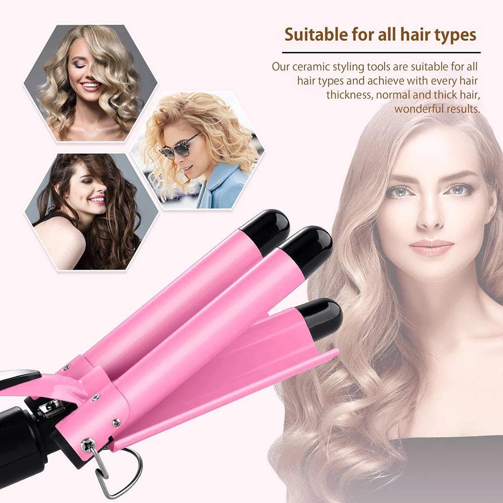 Maxime 20/32mm Hair Curler Triple Barrels Ceramic Hair Curling Iron Professional Hair Waver Tongs Styler Tools for All Hair Types - MAXIME