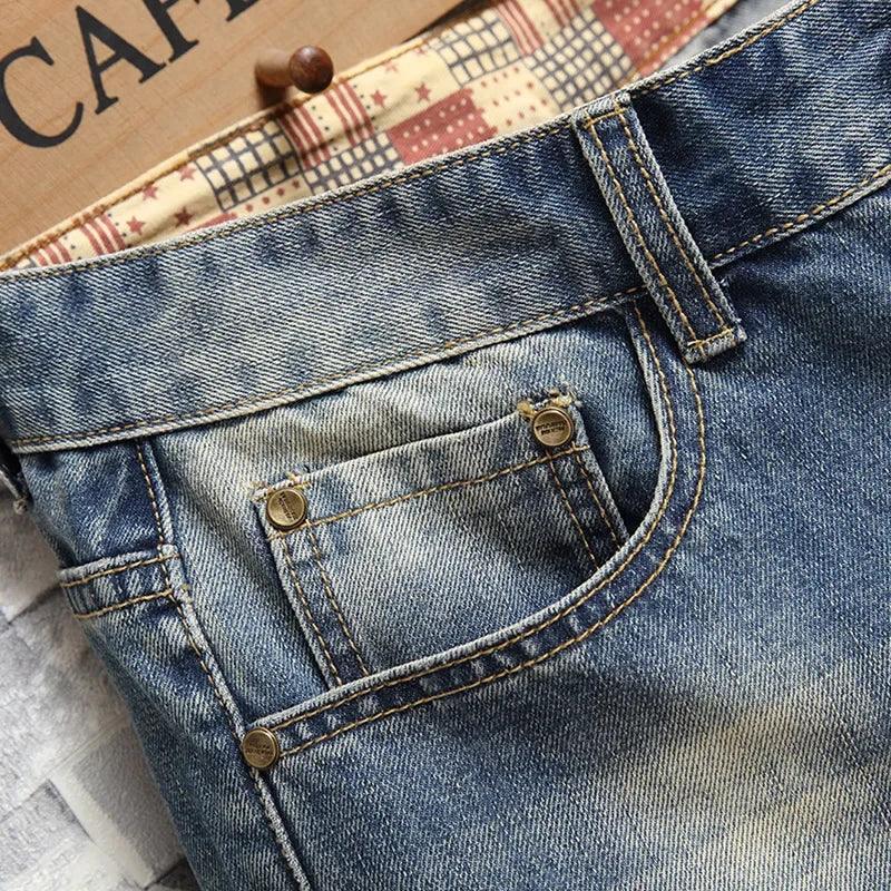 Straight Slim Denim Shorts Male Brand Pants - MAXIME